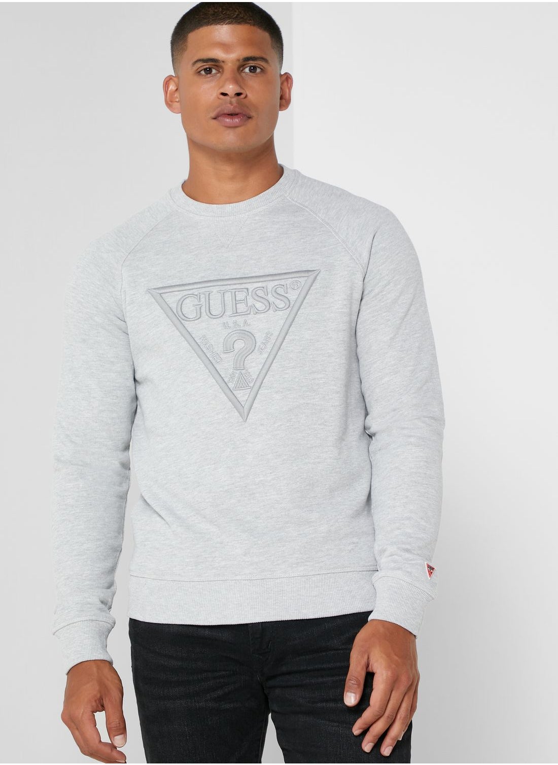 Buy Guess Grey Logo Sweatshirt for Men in Bahrain