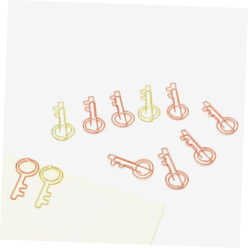 Key Shaped Metal Paper Clips 20pcs Colorful Bookmarks For Office School Organization - Image 5