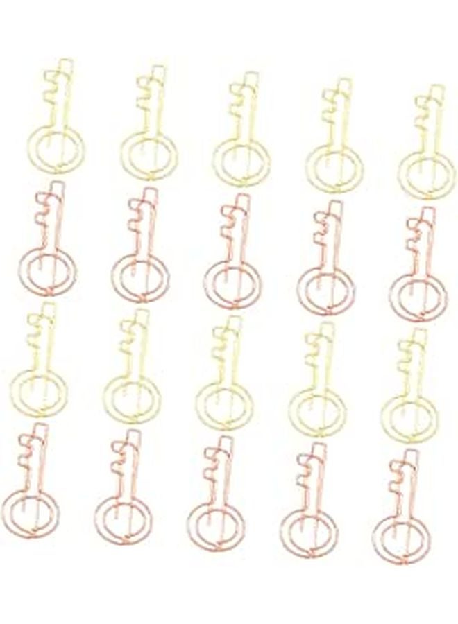 Key Shaped Metal Paper Clips 20pcs Colorful Bookmarks For Office School Organization - Image 1