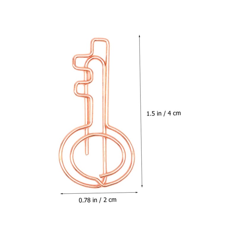 Key Shaped Metal Paper Clips 20pcs Colorful Bookmarks For Office School Organization - Image 3