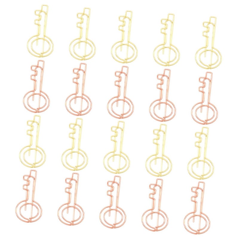 Key Shaped Metal Paper Clips 20pcs Colorful Bookmarks For Office School Organization - Image 2