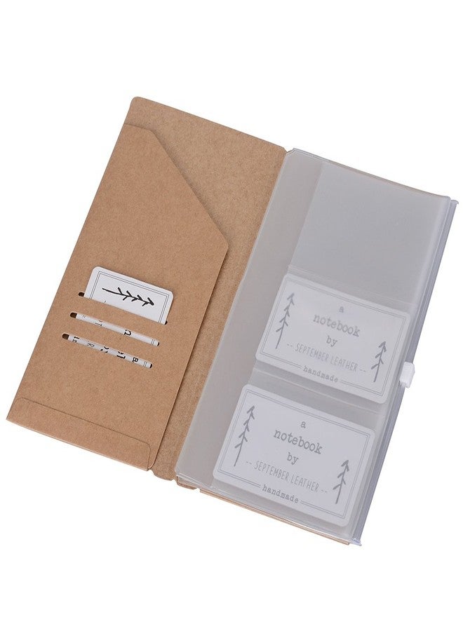 newestor Kraft File Folder + Zipper Pouch & Card Sleeve Travel Accessories Kit for Standard Size Travelers Notebook, 4.25"x8.25" - Image 1