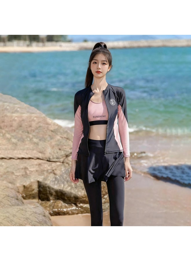 Plus Size Swimsuit For Women  New Style Split Long-sleeved Pants Sun Protection Conservative Surfing Snorkeling Jellyfish Diving Swimsuit