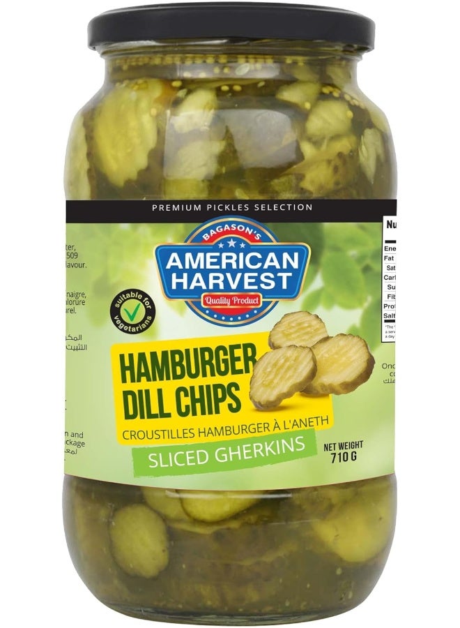 American Harvest Hamburger Dill Chips | Sliced Gherkins | 710 g - Image 1