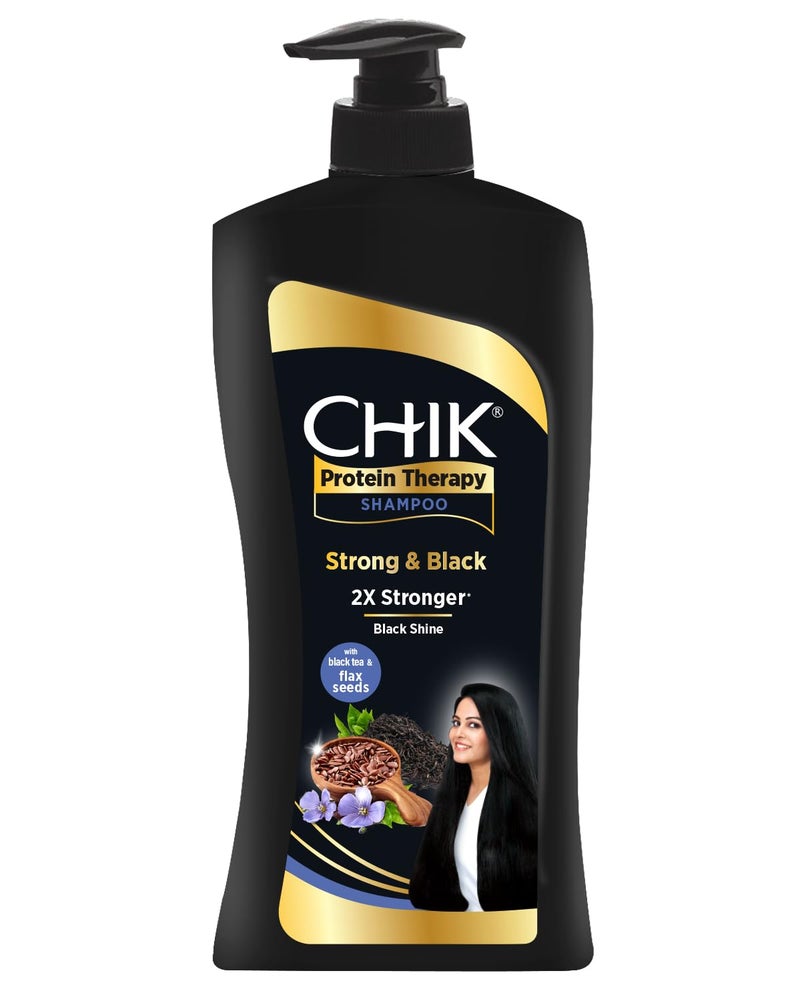 Chik Protein Therapy Shampoo| For Strong & Black Hair | With The Goodness Of Black Tea, and Flax Seeds | 650ml - Image 4