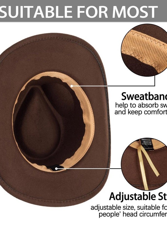 OVOY Western Cowboy Hat for Kids Toddler Girls Boys-Felt Fedora Cowgirls for 2-8 Years Old Brown - Image 4