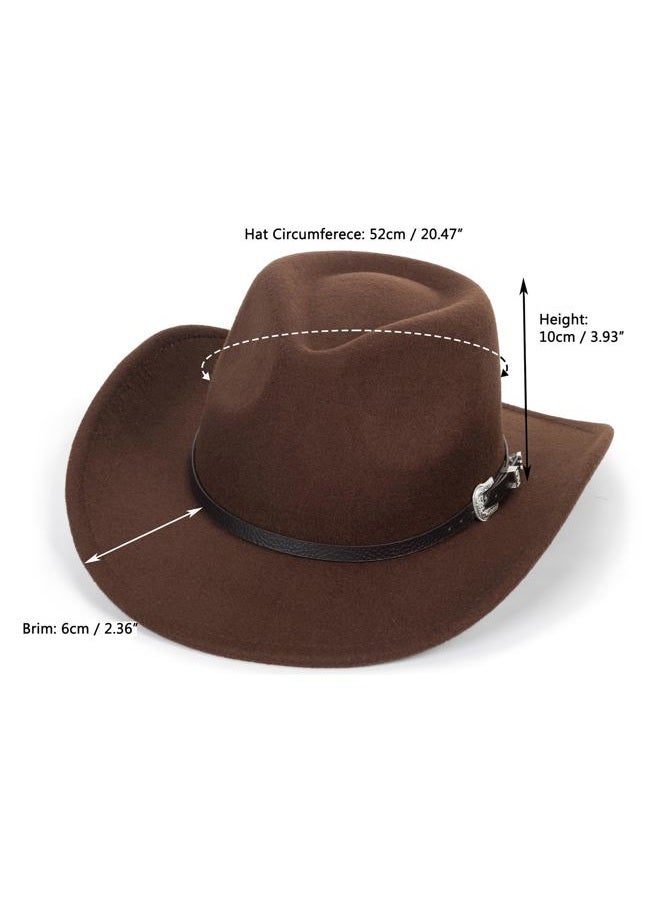 OVOY Western Cowboy Hat for Kids Toddler Girls Boys-Felt Fedora Cowgirls for 2-8 Years Old Brown - Image 5