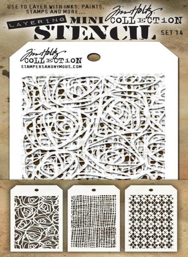 Tim Holtz - Nine Mini Layering Stencils - Herringbone, Countdown, Blocks, Scribbles, Burlap, Argyle, Arrows, Traveler and Treads - aka sets 13, 14 & 15 - Image 3
