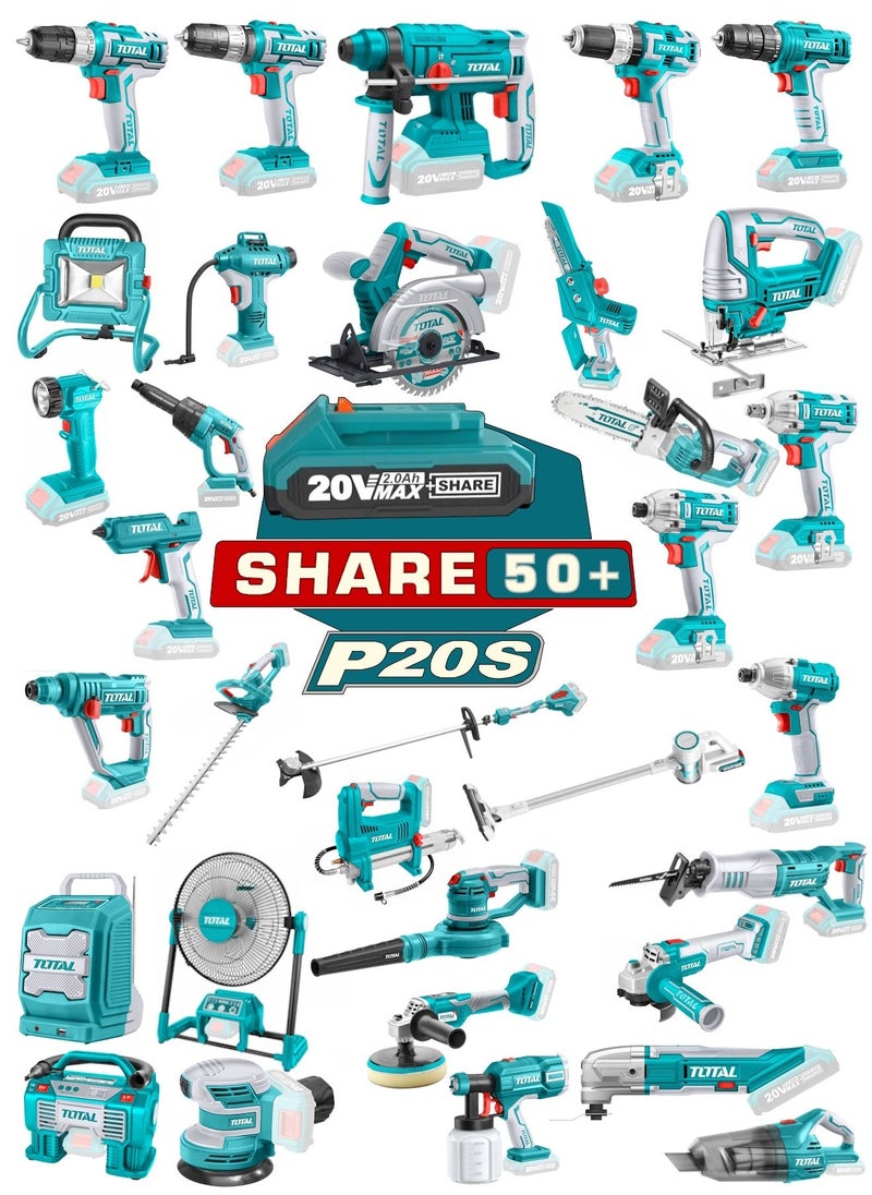 TOTAL - Total Lithium-Ion Cordless Drill Combo Kit 20V with Total 20V Cordless Drill and Total 20V Cordless Rotary Hammer - Image 1