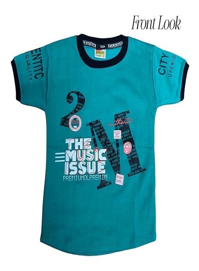 RIZZQ Kids Dress for Boys | Round Printed Neck Half Sleeve T-shirt and Pant Clothing Set for Baby Boys (Mustard, 3-4 Year) - Image 4