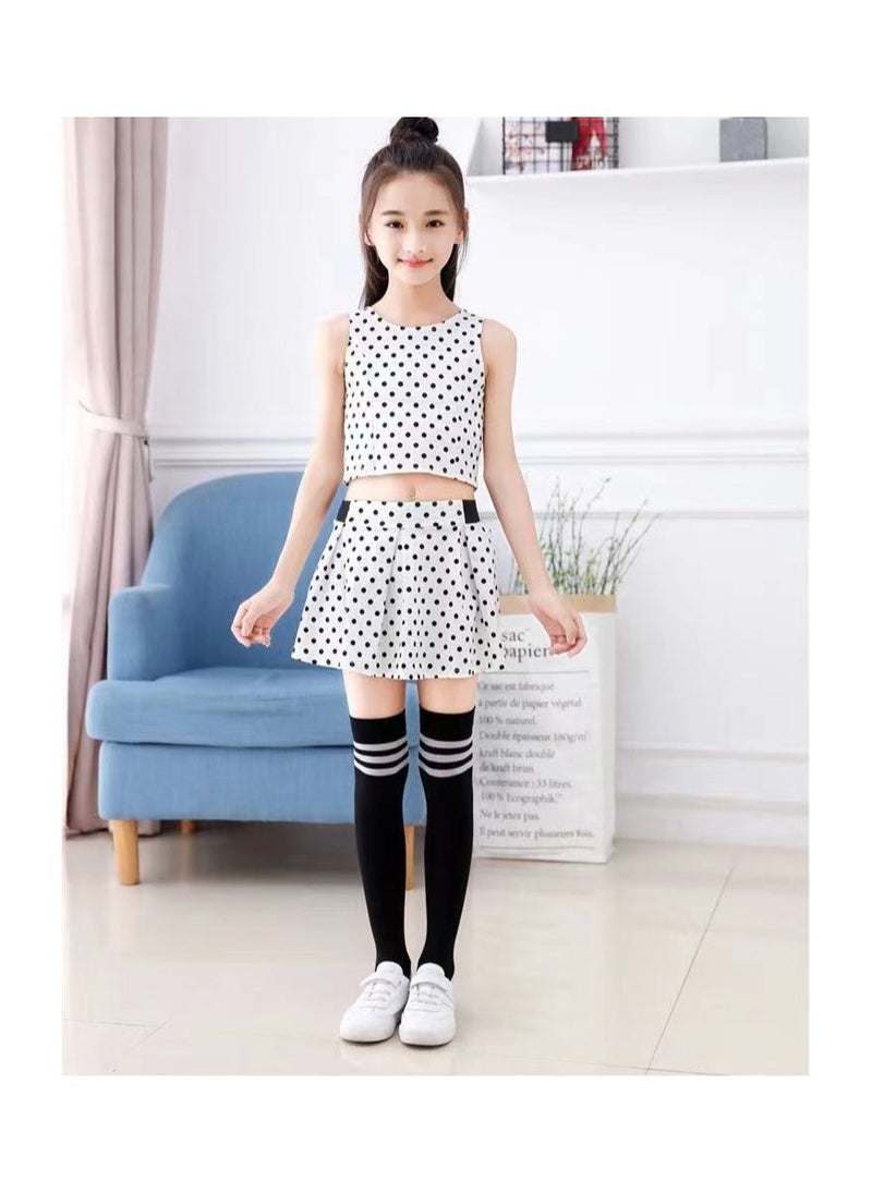 Goolsky Women Ladies Stripe Cotton Casual Long Socks Over Knee Socks Thigh Knee High Stockings Black White  - Image 4