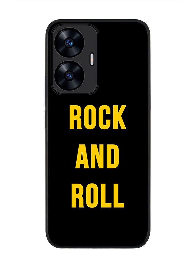 Stylizedd Rugged Black edge case for Realme C55 4G Slim fit Soft Case Flexible Rubber Edges Anti Drop TPU Gel Thin Cover -  Rock and Roll - Image 1