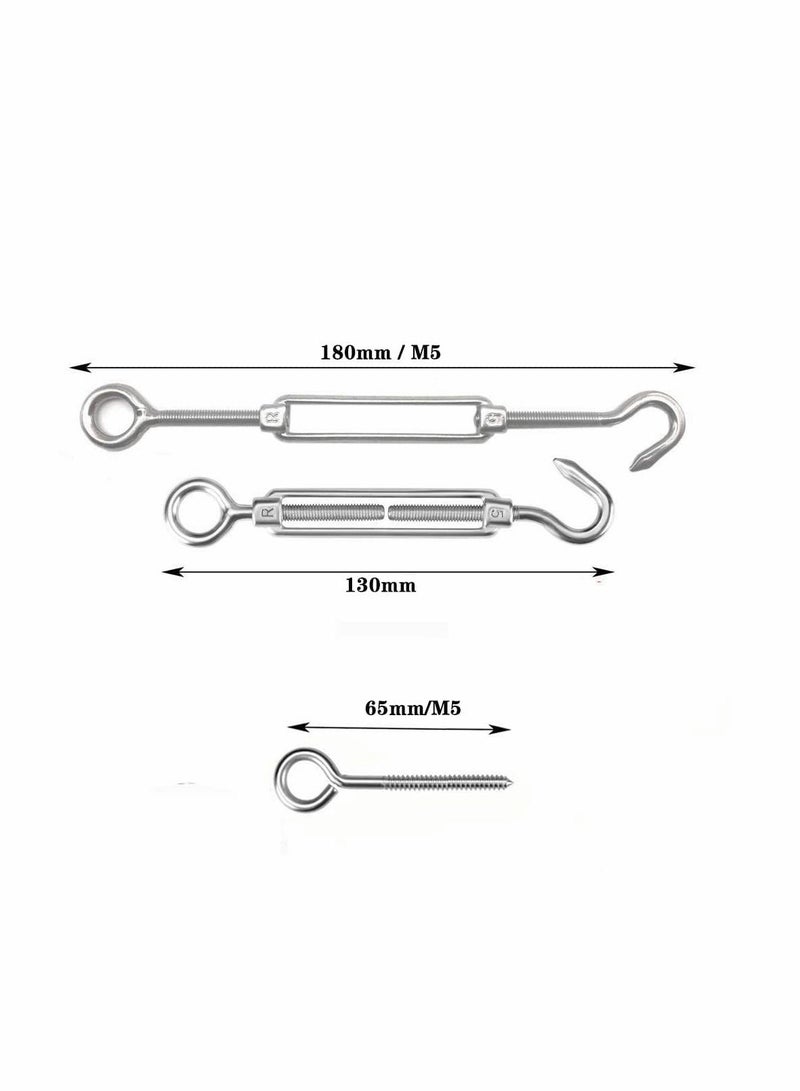 Y&D Turnbuckle Wire Tensioner Strainer kit with 100ft 304 Stainless Steel Cable Rope Coated for DIY Garden Project Sun Shades sail Hardware Picture Hanging Outdoor Craft - Image 2