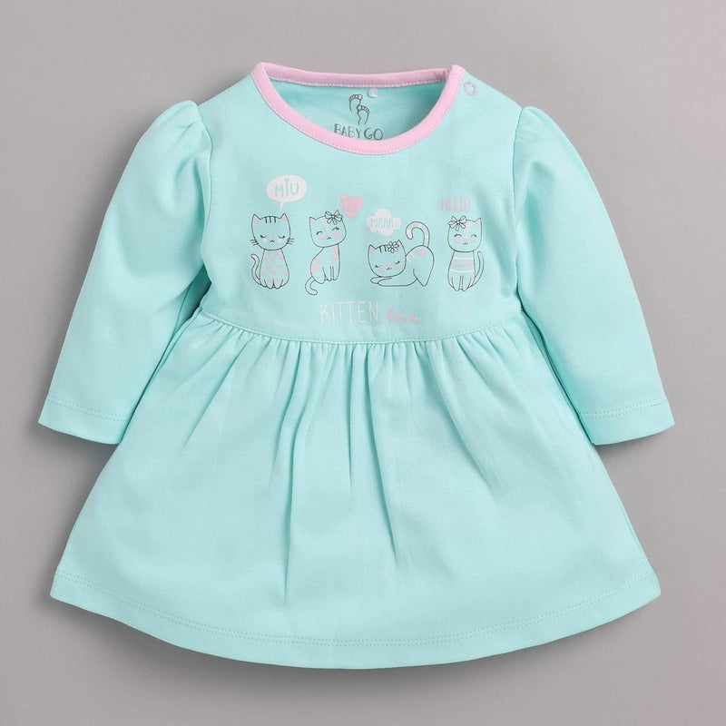 BABY GO Full Sleeve A-Line Frocks for Baby Girls - Pack of 2 (0-3 Months) - Image 2