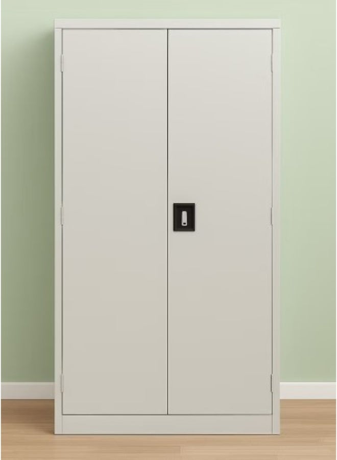 MAF furniture MAF Steel Storage Cabinet, Metal Office Filing Cabinet with Key Lock, 4 Adjustable Shelves, Grey - Image 1