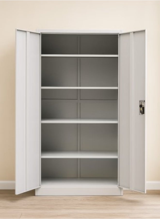 MAF furniture MAF Steel Storage Cabinet, Metal Office Filing Cabinet with Key Lock, 4 Adjustable Shelves, Grey - Image 2