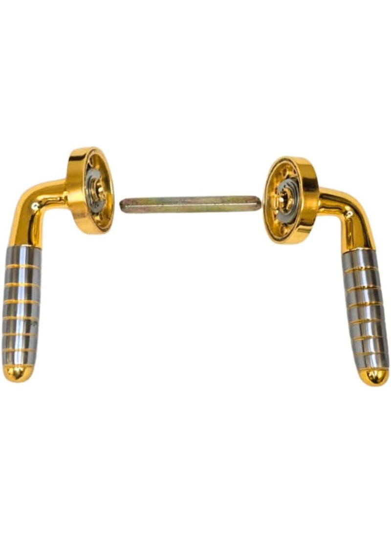 Union Solid Brass Door Handle Pair on Round Rose Satin Chrome Gold Finish 85mm Lock Centre Durable Anti Rust UV Protection Modern Interior Exterior Lever Handles with Spindle and Screws - Image 4