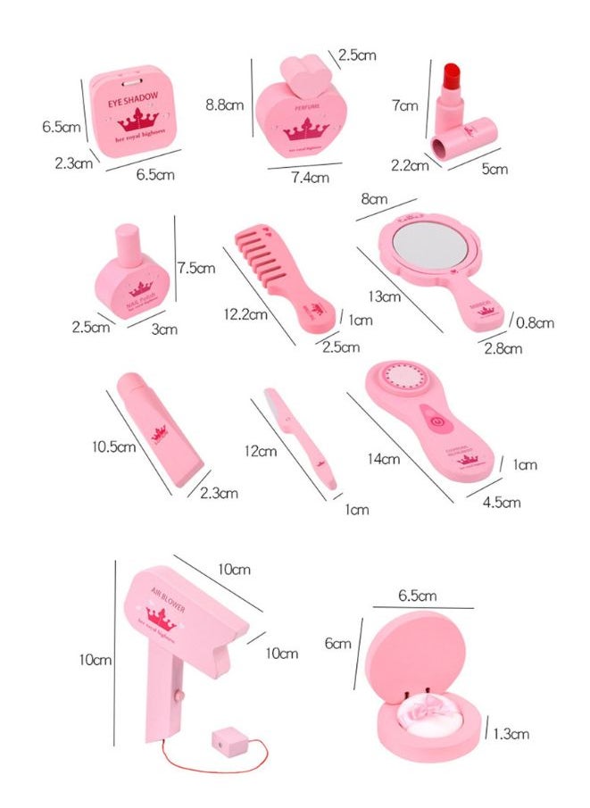 Generic - Children's Makeup Toy Wooden Cosmetic Bag Set Simulation Play House Girl Dressing Table Small Gift - Image 1
