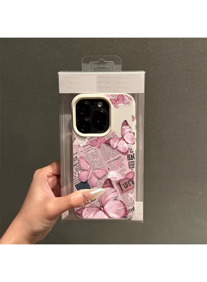Temu A new Halloween-themed pink butterfly phone case with a stylish matte TPU design. This premium shockproof protective case features a minimalist design and is aesthetically pleasing. Compatible with iPhone 16 Pro. - Image 2