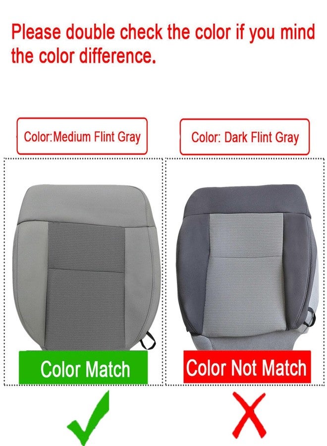 NLQR Driver Side Bottom Seat Cover Replacement Cloth Gray Compatible with Ford F150 2004 2005 2006 - Image 2