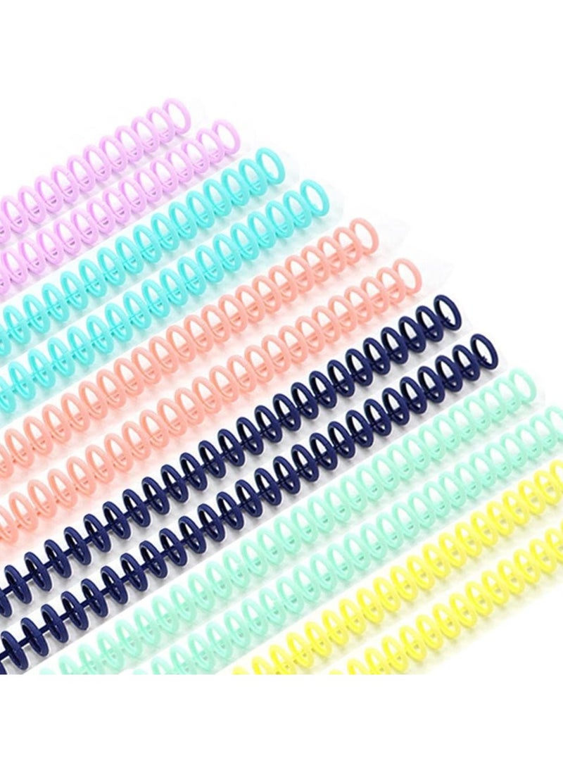 Generic 12 Pack Spiral Binding Coils,Colored Coil Bindings Spines,Plastic Loop Wire Binding Spines,DIY Notebook Binding Spirals,Spiral Binding Rings for Teacher Student Document,School Office Supplies  - Image 1