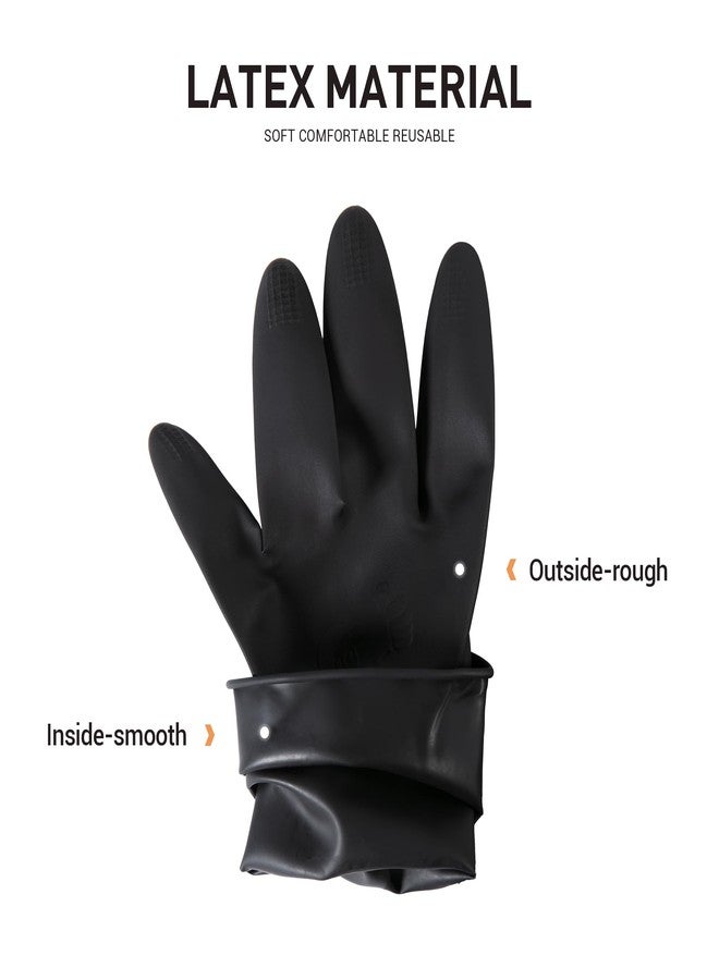 ThxToms 3 Pairs Hair Dye Gloves, Reusable Professional Hair Color Rubber Gloves for Home and Salon Black,Medium - Image 3