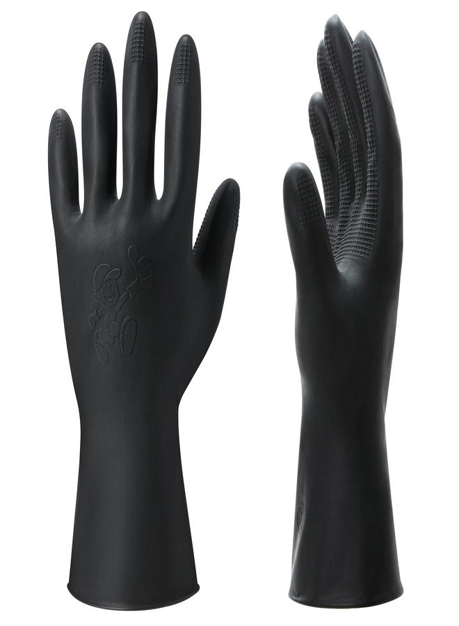 ThxToms 3 Pairs Hair Dye Gloves, Reusable Professional Hair Color Rubber Gloves for Home and Salon Black,Medium - Image 1
