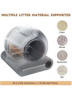 MileMelo Self-Cleaning Cat Litter Box Automatic 65L+9L Large Capacity Cleaning Robot APP Control/Odor Removal/Safety Protection Smart Cat Litter Box for Multiple Cats Gray  - Image 5