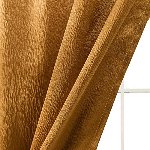 GLORY RUGS Window Panel with Attached Valance Curtain Bedroom Living Room Dining 42"X84" Gold - Image 5