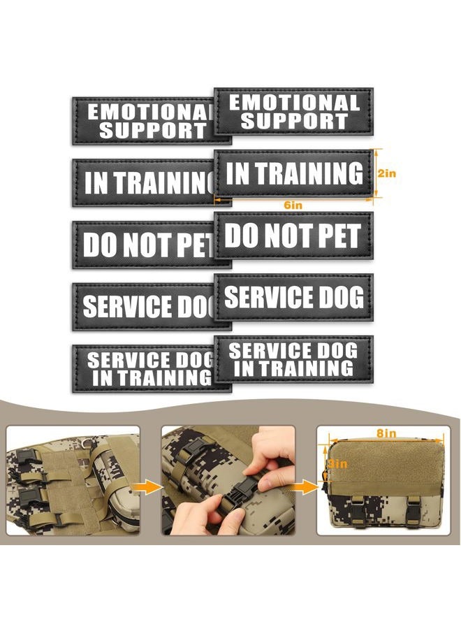 WINSEE Tactical Dog Harness with Dog Leash, Service Working MOLLE Vest with 10 Pet Patches for Dog, No Pull Military Harness and Backpack for Training Hunting Walking - Image 5