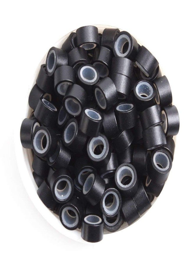 EUPHORIA Micro Ring For Extension, Aluminum With Silicone Micro Rings Beads Loop For Human Feather Hair Extension Tip 5.0 * 3.0 * 3.0 MM (1000 pc, Black) - Image 4