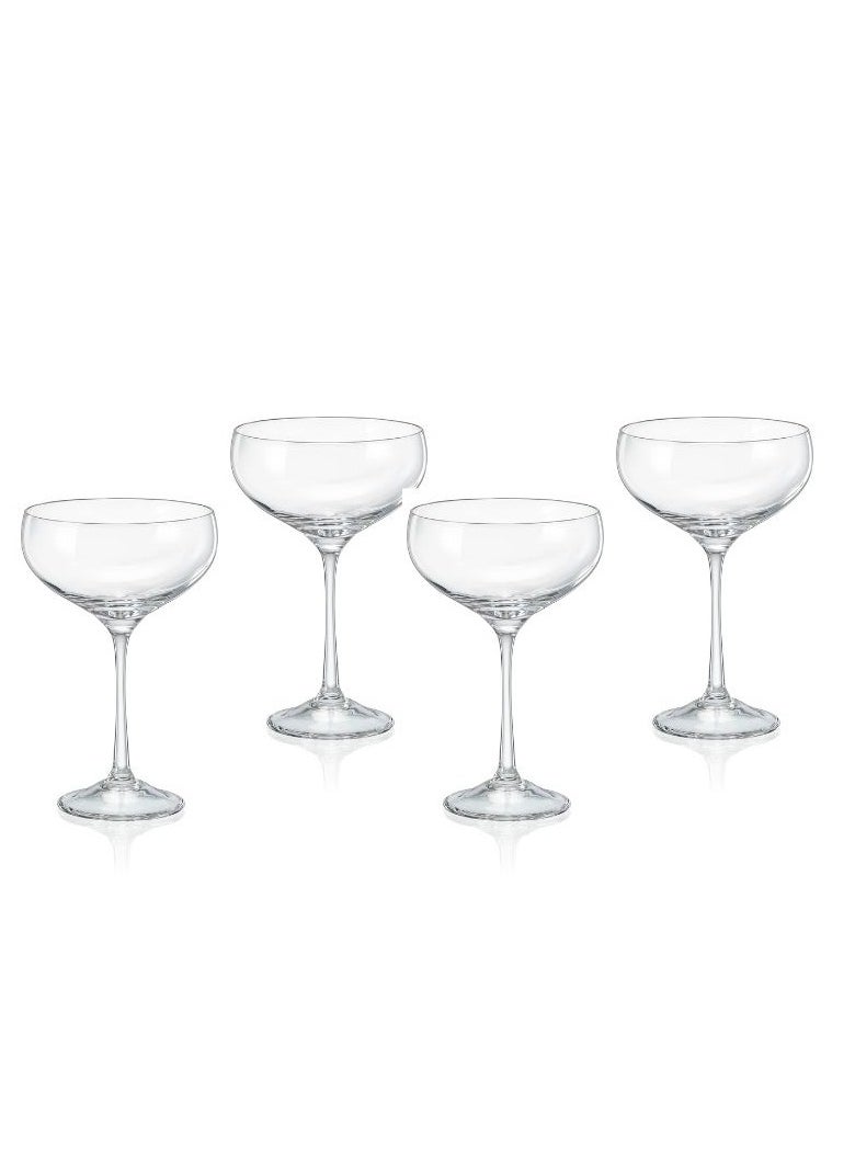 Crystalex Crystalex Coupette Cocktail Glass Pralines 180ml, Crystalline (Pack of 4) 