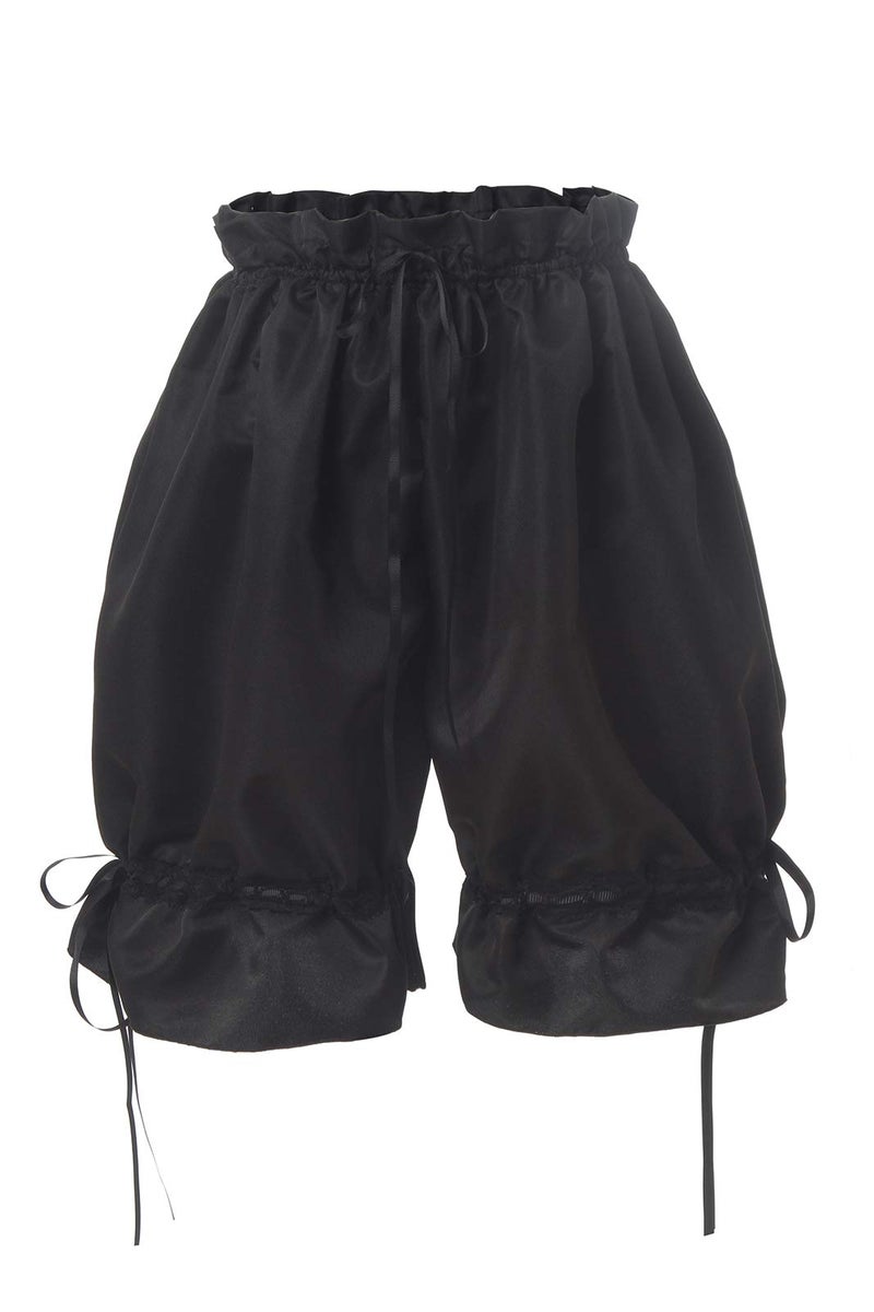 Nuoqi Womens Bloomers Shorts Drawstring Ruffle Pumpkin Pants Cute Security Short Pants for Girls Black S - Image 1
