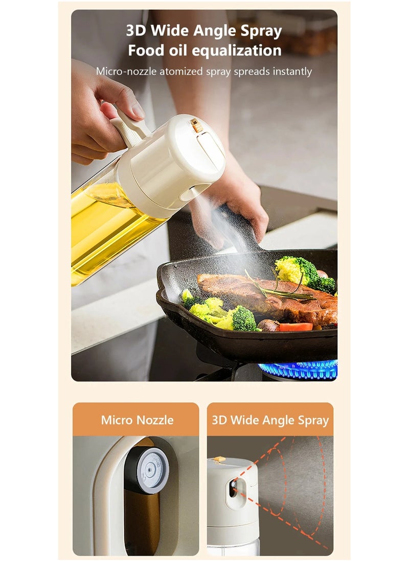 Generic - 550ML Upgrade Oil Spray Bottle For Cooking BBQ Glass Oil Bottle 2 in 1 Oil Dispensers Olive Oil Sprayer Mister Kitchen Gadgets - Image 1
