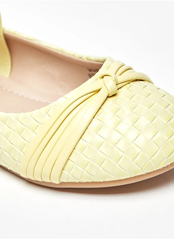 Flora Bella Girl's Weave Textured Mary Jane Shoes with Elasticated Strap