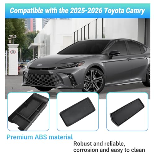Sinminou Center Console Organizer 3PC Compatible with 2025-2026 Toyota Camry Accessories, Armrest Storage Box, Charging Zone Anti-Slip Mat and Gear Shifter Right Side Console Organizer Tray - Image 2