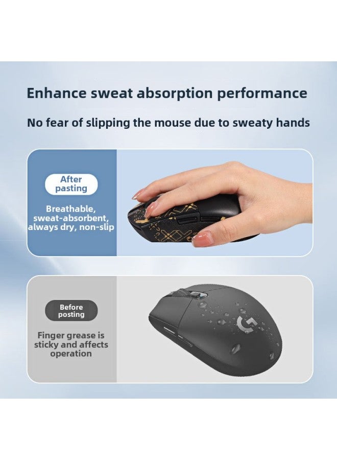 For Logitech G304 Anti-slip Sticker G304 Mouse Sticker GPRO Sticker Anti-sweat Sticker Printing Film Teflon Foot Pad-Color:【g304】dark Gray Suede Mouse Sticker [all Inclusive, Free Cleaning Cotton] - Image 3