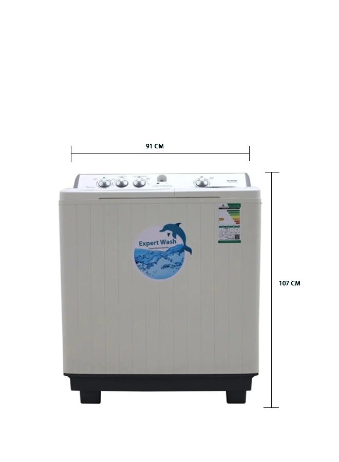 Fresh Twin Tub Washing Machine - Top Load - 12 kg - White - FWM-20000 - Image 3