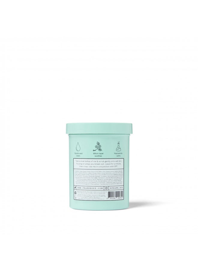 Frank Body Glycolic Body Scrub | Vegan, Cruelty Free, Exfoliating Body Scrub | Helps to Fight Breakouts and Soothes Skin & Marks with AHA, Pumice, Witch Hazel, and Niacinamide | 8.82 oz / 250 g