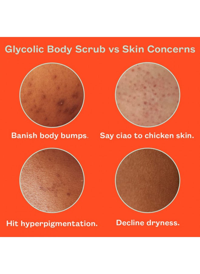 Frank Body Glycolic Body Scrub | Vegan, Cruelty Free, Exfoliating Body Scrub | Helps to Fight Breakouts and Soothes Skin & Marks with AHA, Pumice, Witch Hazel, and Niacinamide | 8.82 oz / 250 g