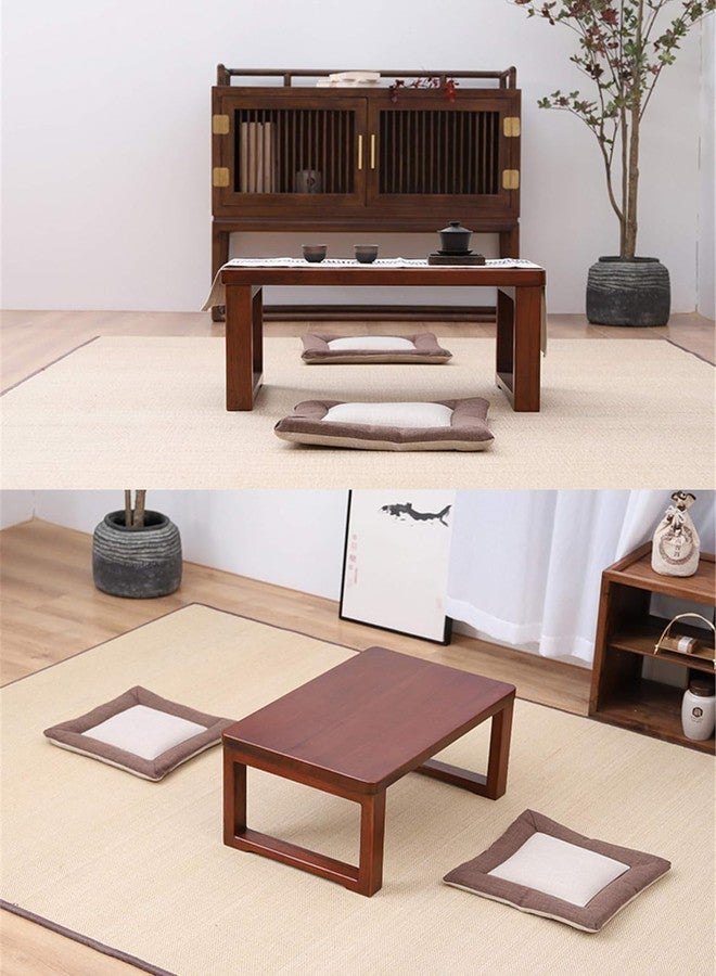 Runam Woods Runam Woodd Simple Small Solid Wood Japanese Style Low Height Coffee, Tea, Breakfast Table for Bedroom, Tatami Table for Balcony, Laptop, Study. (Walnut, 60 x 40 x 30-cm) - Image 3
