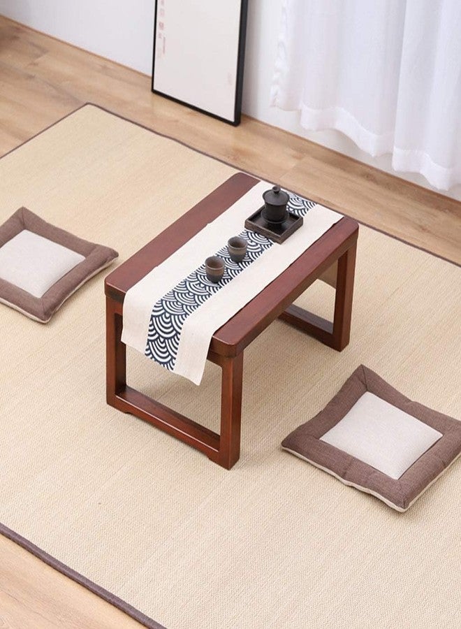 Runam Woods Runam Woodd Simple Small Solid Wood Japanese Style Low Height Coffee, Tea, Breakfast Table for Bedroom, Tatami Table for Balcony, Laptop, Study. (Walnut, 60 x 40 x 30-cm) - Image 2