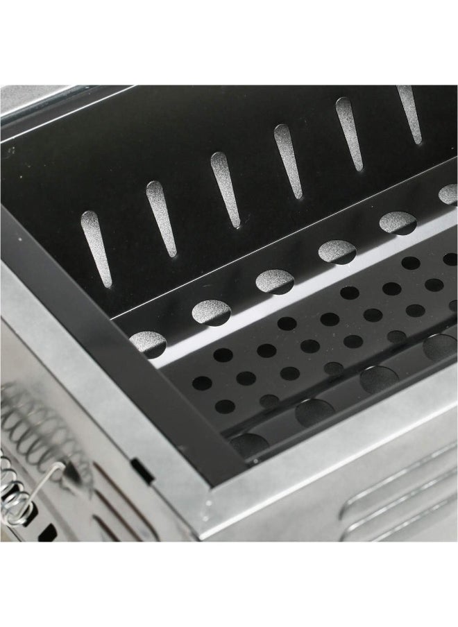 GO2CAMPS GO2CAMPS Portable BBQ Grill with Stand and Mesh Rack | Japanese Barbeque Grill with Long Legs | Charcoal Grill for Outdoor Camping, Trip, Picnic, Garden, Beach, Party, Event and Outing  - Image 3