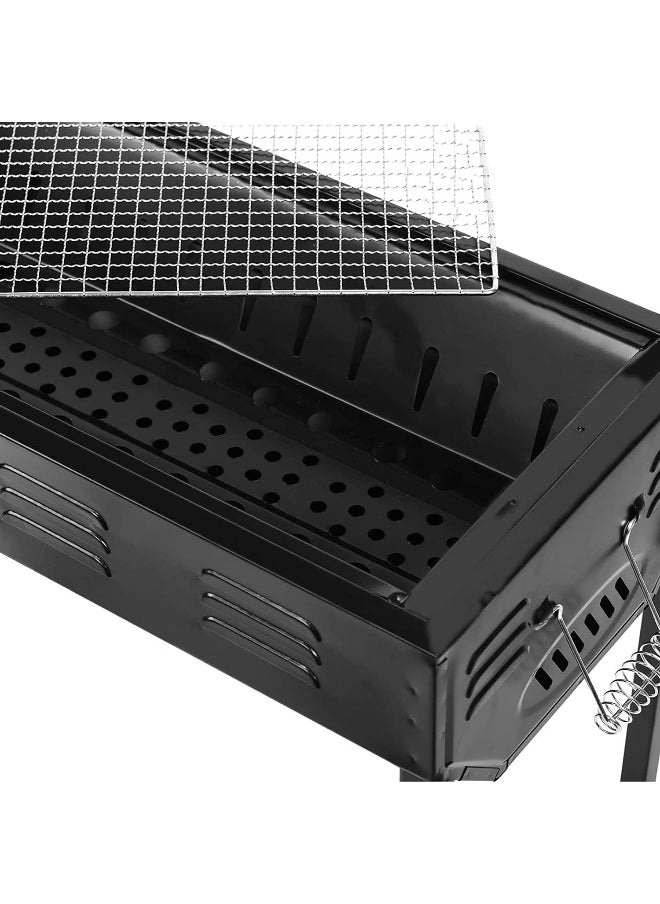 GO2CAMPS GO2CAMPS Portable BBQ Grill with Stand and Mesh Rack | Japanese Barbeque Grill with Long Legs | Charcoal Grill for Outdoor Camping, Trip, Picnic, Garden, Beach, Party, Event and Outing  - Image 4