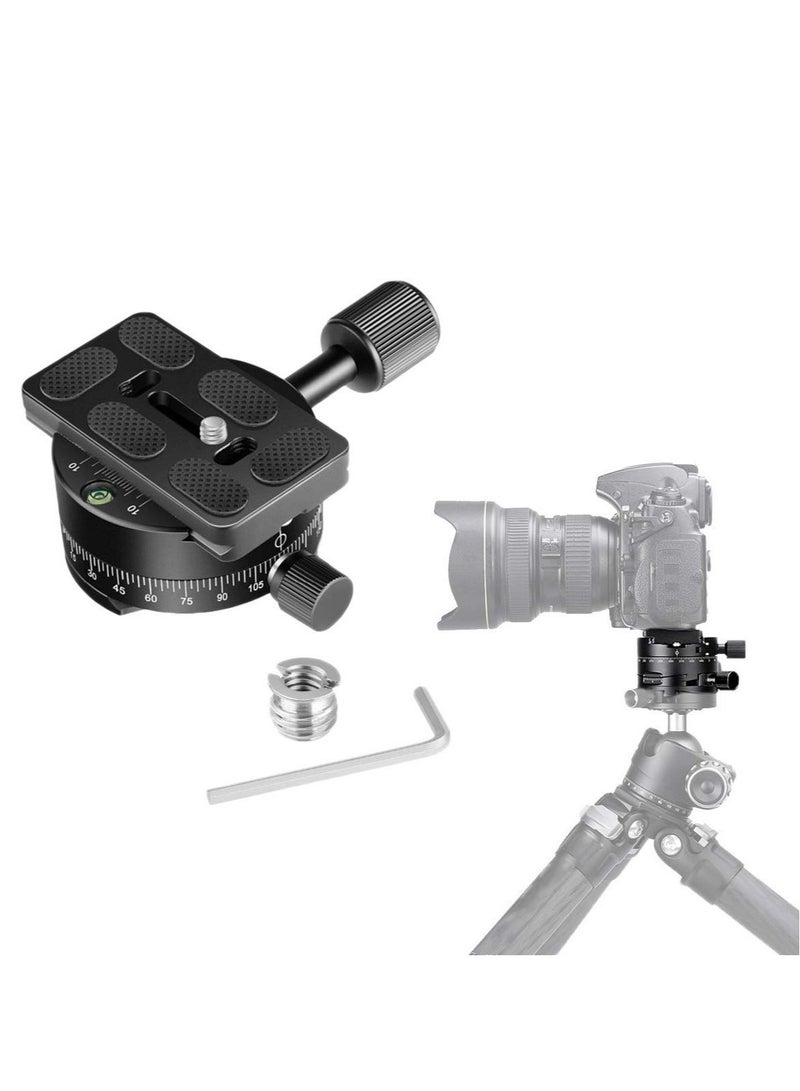 Captaintech SYOSI 360 Panoramic Tripod Head Base Screw Knob Clamp, with 38mm Arca Swiss Style Quick Release Plate Bubble Level for Peak Design Travel Tripod, Gimbal, up to 22.05LBS - Image 1