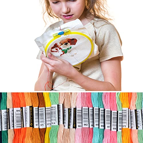 VICOVI 447 Skeins Embroidery Floss 30 Skeins White & Black Embroidery Thread for Friendship Bracelets Arts DIY Crafts with 20 PCS Floss Bobbins - Image 4