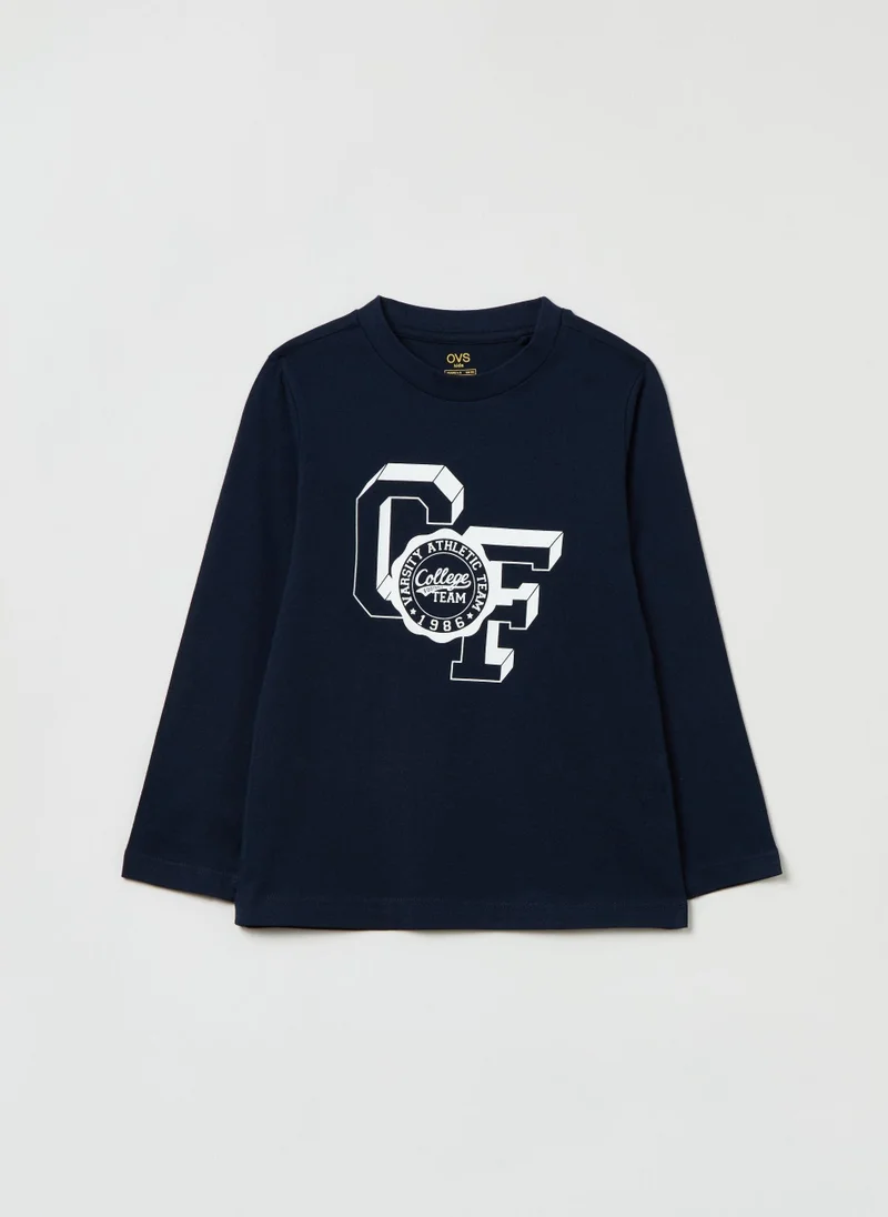 او في اس Ovs Long-Sleeve T-Shirt With Print