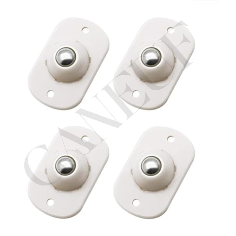 Caneuf SelfAdhesive Mini Swivel Casters 360 Rotation Wheels for Furniture Storage Boxes Single White Pack of 8 - Image 2