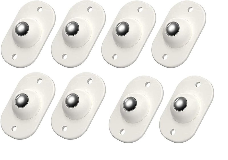 Caneuf SelfAdhesive Mini Swivel Casters 360 Rotation Wheels for Furniture Storage Boxes Single White Pack of 8 - Image 1