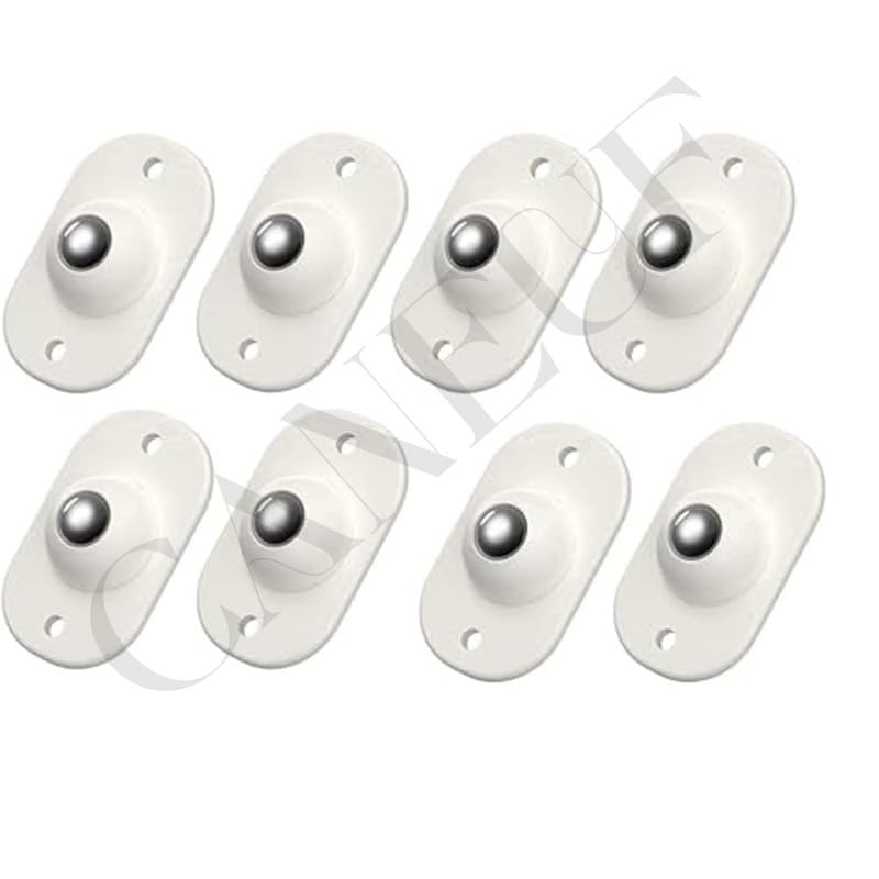 Caneuf SelfAdhesive Mini Swivel Casters 360 Rotation Wheels for Furniture Storage Boxes Single White Pack of 8 - Image 3